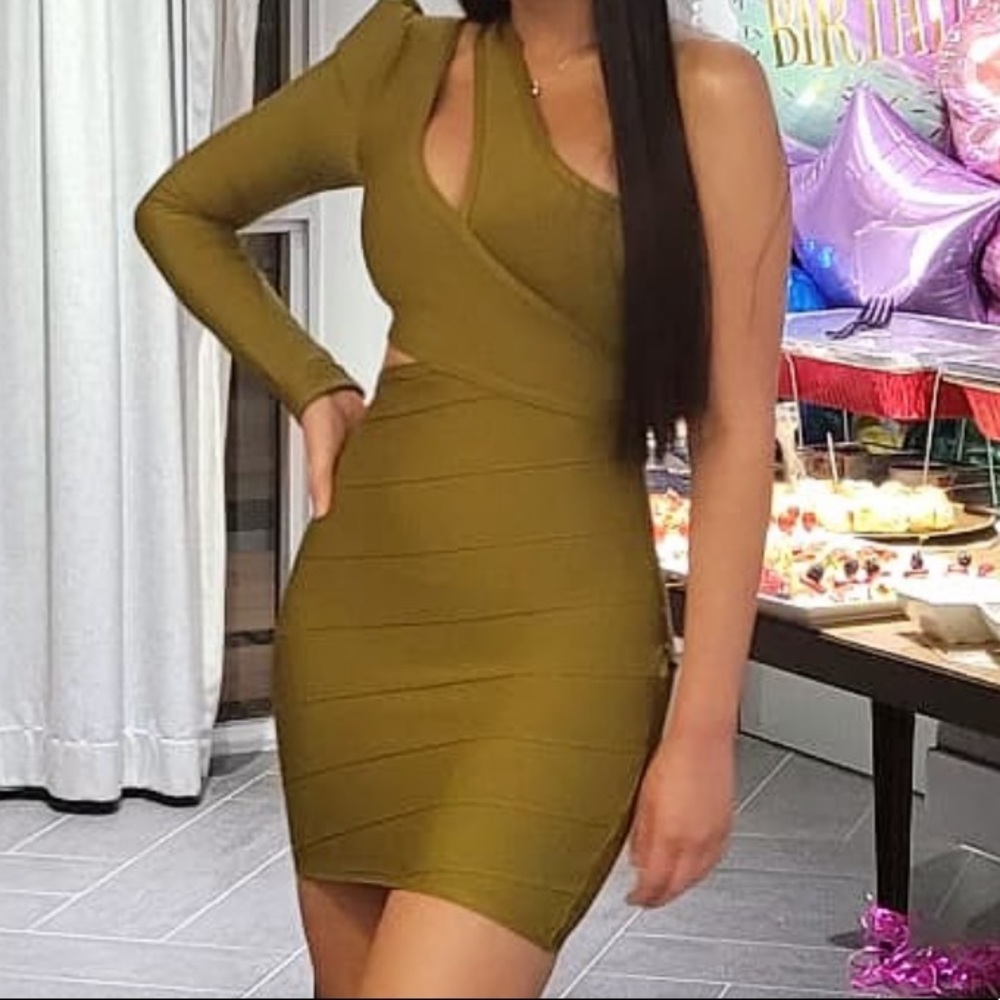 Olive green dress